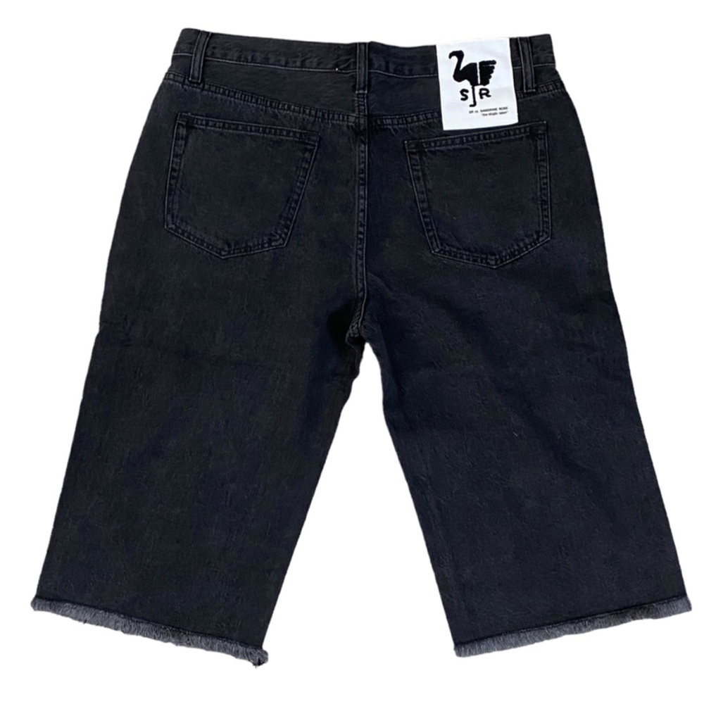 NWT Sandrine Rose x FREE PEOPLE High Rise Bermuda Black Denim Shorts Size 27